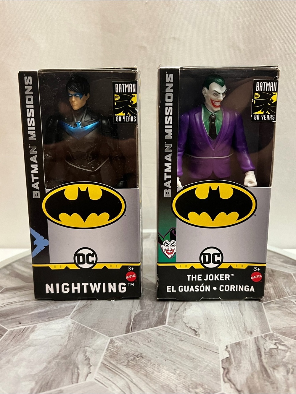 Mattel DC Batman 80 Years Nightwing & Joker Figures Lot of 2 New in Box